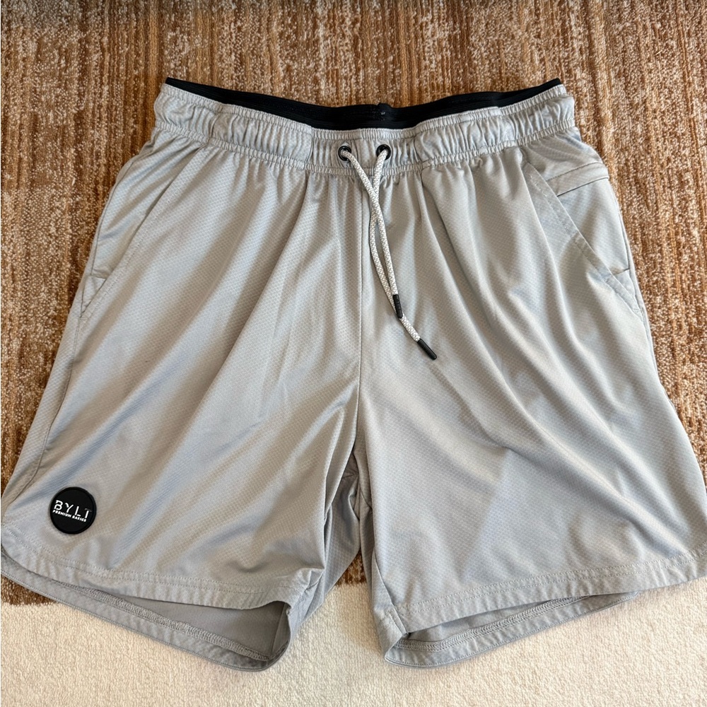 BYLT Basics Mesh Gray Athletic Shorts - Linerless